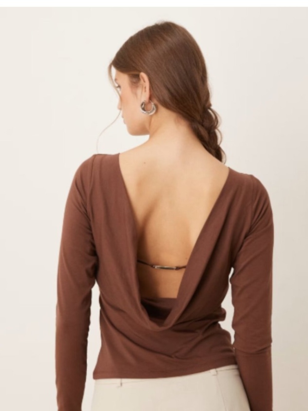 Abercrombie & Fitch Cowl open back bra free collection long sleeve top sz XL